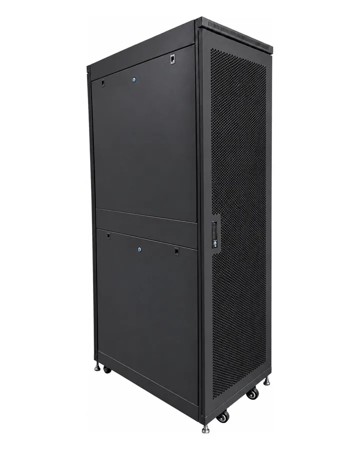Tủ U-Series rộng 600 mm với cửa lưới phẳng nguyên cánh và nắp hông hai phần