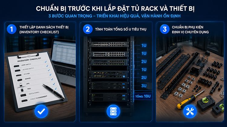 Chuẩn bị trước khi lắp đặt tủ rack và thiết bị
