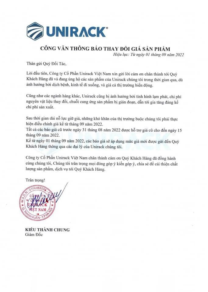 Công Văn Thông Báo Thay Đổi Giá Sản Phẩm Tủ Rack Năm 2026 Công Văn Thông Báo Thay Đổi Giá Sản Phẩm Tủ Rack Năm 2026