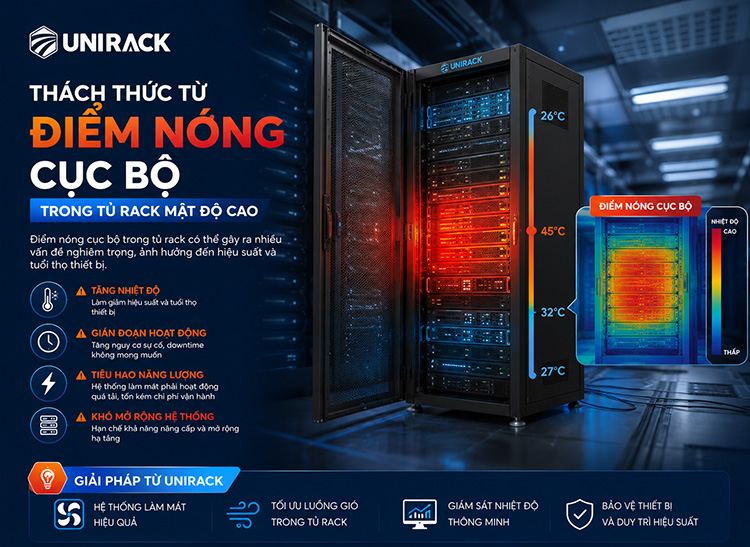 Giải pháp cho bài toán điểm nóng cục bộ trong hệ thống tủ rack