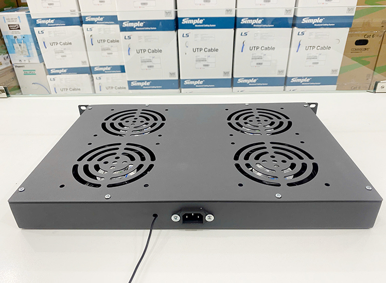 Khay quạt 1U gắn rack cảm biến nhiệt độ Unirack P/N:UNR-FT4F-TS