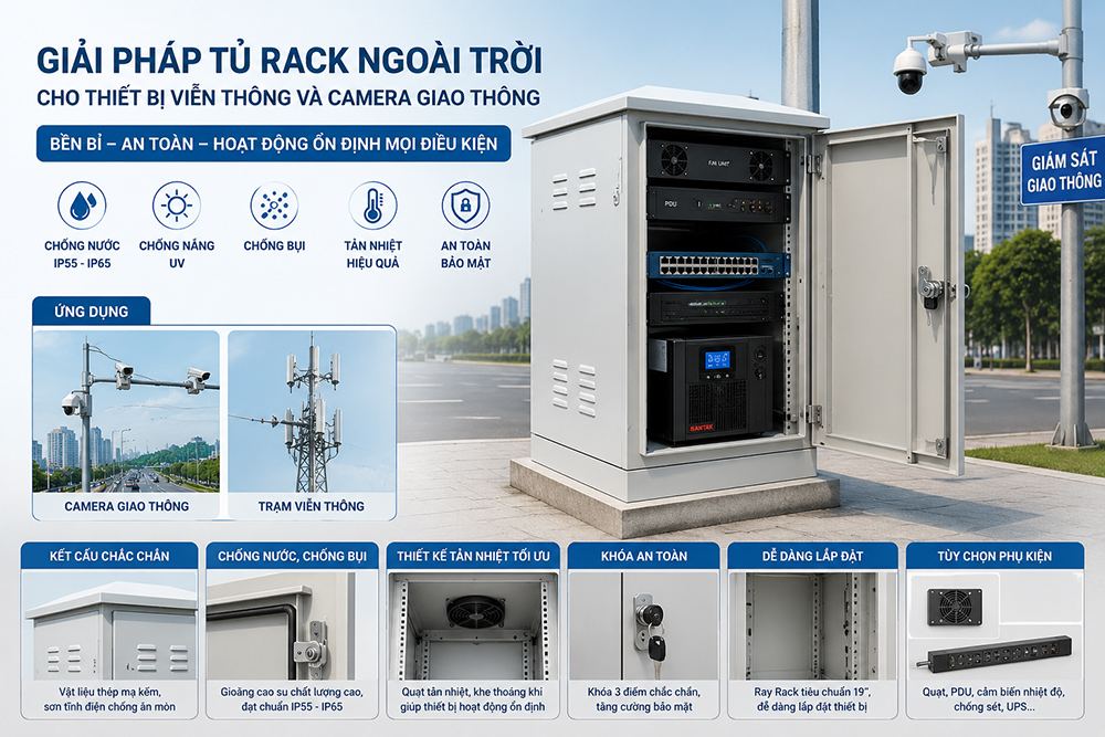 Tủ rack ngoài trời cho các ứng dụng bên ngoài trời