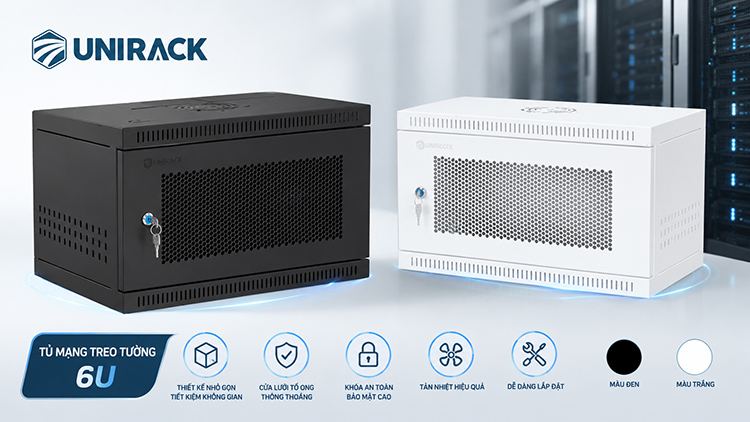 Tủ mạng tủ rack 6U treo tường Unirack