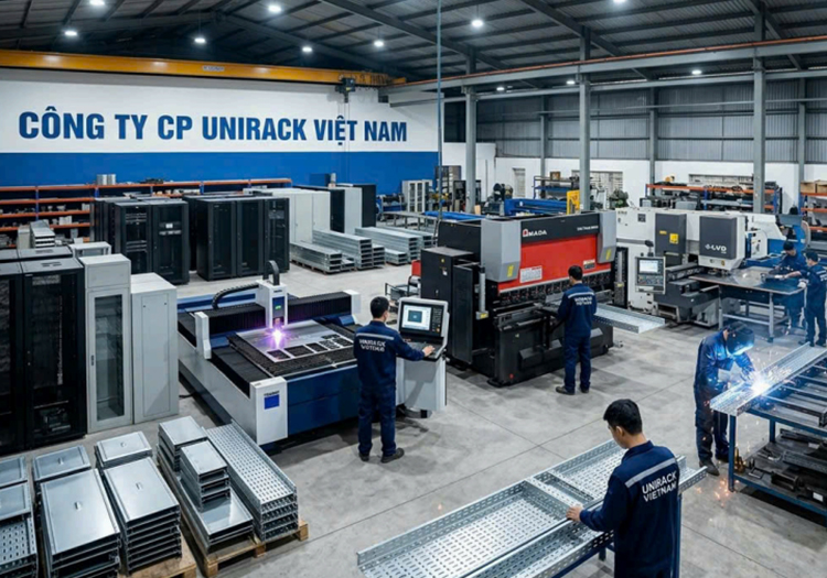Quy mô và dây chuyền sản xuất tủ rack tự động hóa