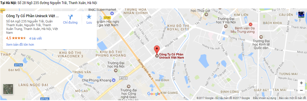 Trụ sở chính Unirack Việt Nam đặt tại Hà Nội