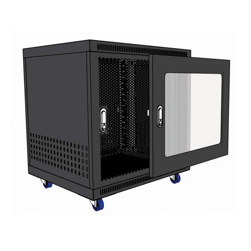 Tủ rack 10U D500 Màu đen Cửa lưới