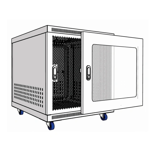 Tủ rack 10U D500 Màu Trắng Cửa Mika