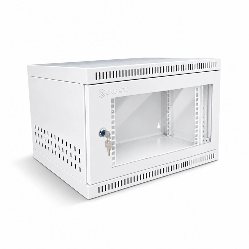 Tủ rack 6U D400 màu trắng cửa Mika