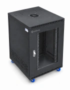 Tủ rack 15U D600 màu đen cửa mika