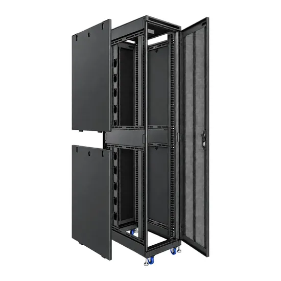 Tủ rack U-Series 27U W600 D1000 – tháo nắp hông hai phần để tiếp cận thiết bị - Ảnh 3