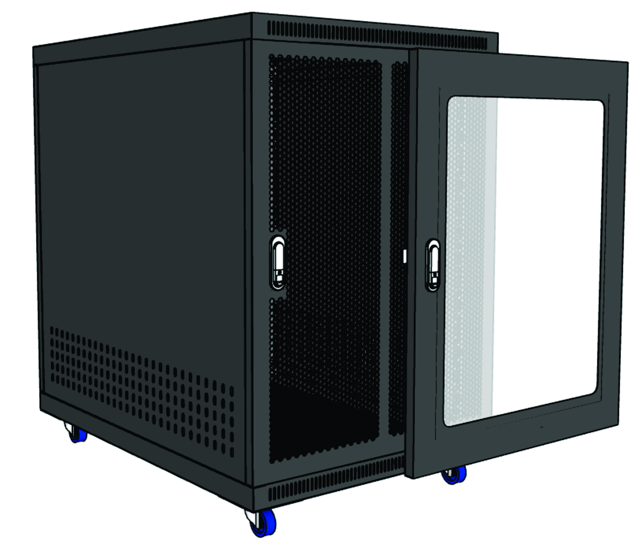 tủ rack 15U D800 mẫu mới hãng UNIRACK